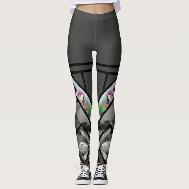 Legging Existências de flores (Frente)