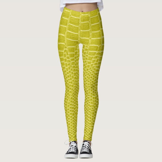Legging Exótica Ouro Lizard Skype (Frente)