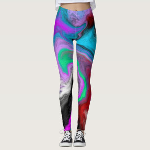 Legging Explosão Colorida de Arte Marble