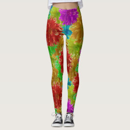 Legging Explosão da Flor Rainbow Dahlia