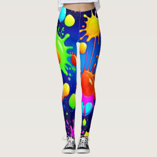 Legging Explosão de pintura de Abstrato vibrante