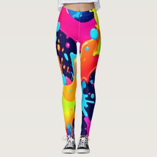 Legging Explosão de pintura neon
