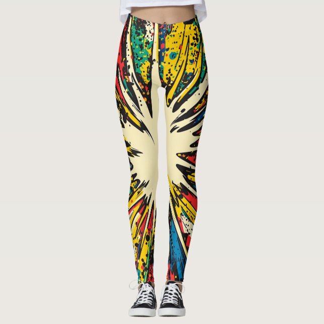 Legging Explosão de Pop de estilo cômico (2) (Frente)