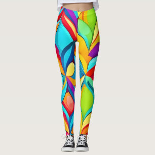 Legging Explosão Floral de Abstrato vibrante