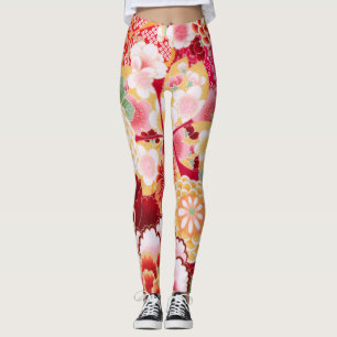 Legging Explosão floral vermelha de Falln