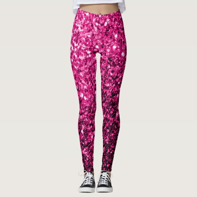 Legging Faaux gliters rosa quente (Frente)
