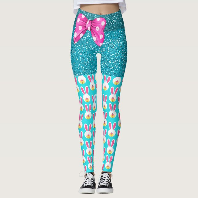 Legging Faça as pernas da moda do Pop de coelho (Frente)