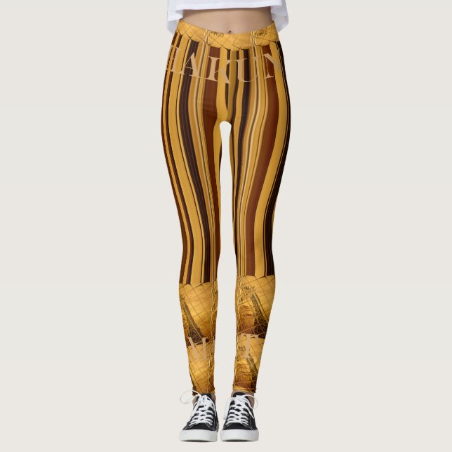 Legging Faça sua própria África Giraffe Padrão animal desi (Frente)