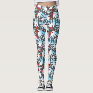 Legging Face de ave aquosa - Abstrato de cor vibrante e co