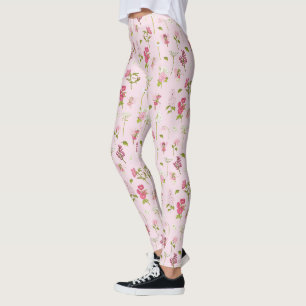 Legging Fadas & Flores Rosa em Aquarela Caprichosa