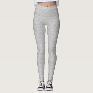 Legging Fair Isle de cinzas