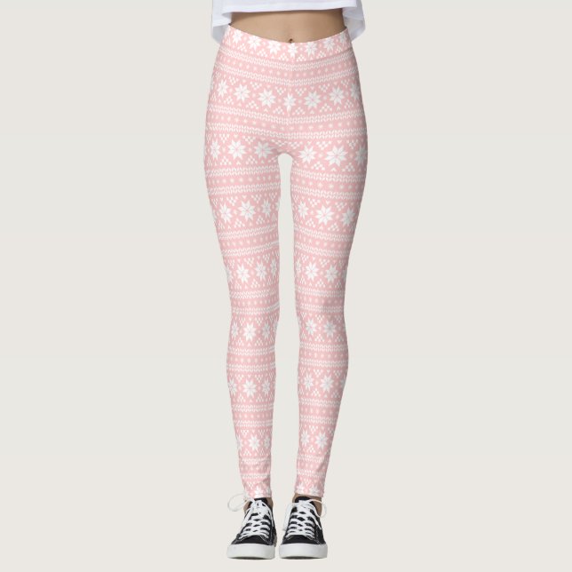 Legging Fair Isle de rosas claro (Frente)