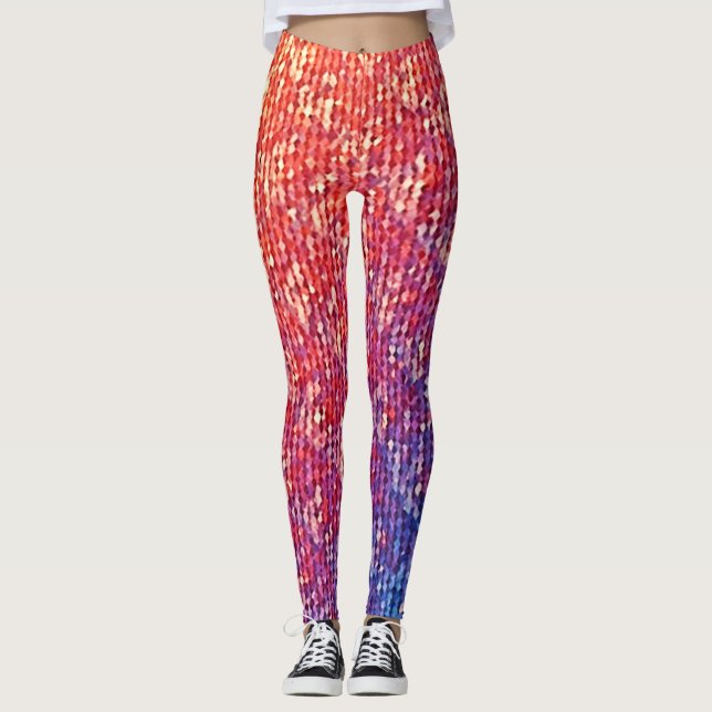 Legging Faísca do Mosaico Emocional Vibrante (Frente)