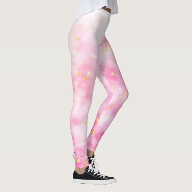 Legging Faísca Dourada rosa (Direita)