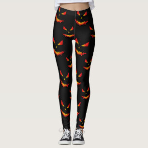 Legging Faísca Jack O'Lanterna encarna o padrão do Dia d