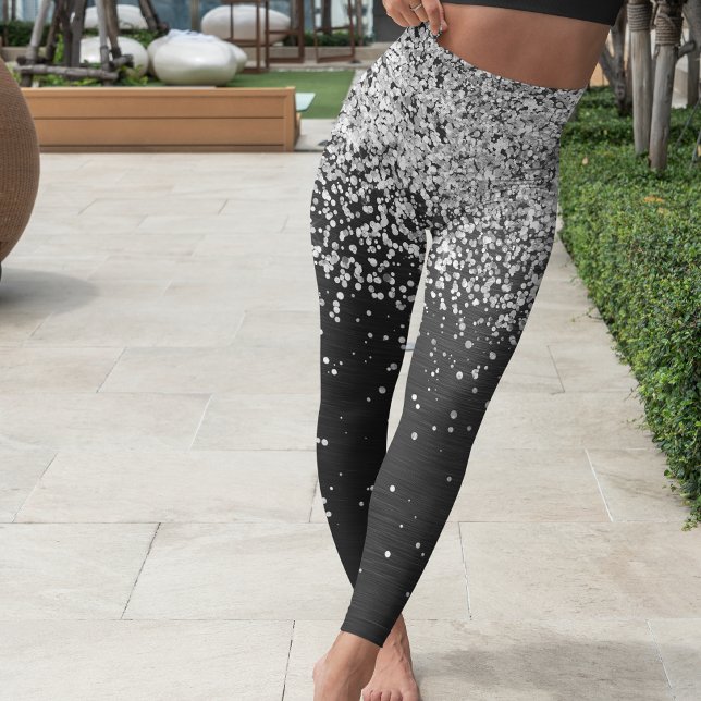 Legging Faísca Negra-Brilhante (Criador carregado)