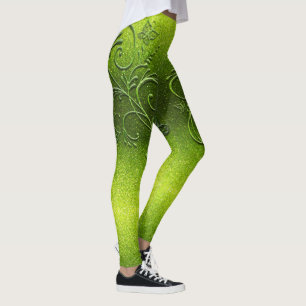 Legging Faíscas da Borboleta de Ombre Verde Chartreuse