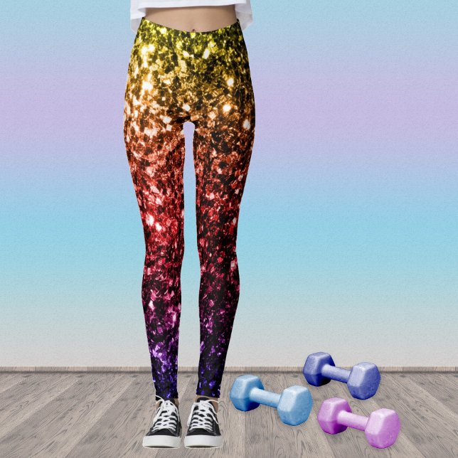 Legging Faíscas relâmpagos vermelhos, cor-de-rosa, amarelo (Stand out in the gym with our breathable sparkly leggings in many different colors!)