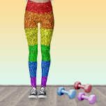 Legging Faíscas vibrantes do arco-íris com bandeira LGBT<br><div class="desc">Leggings de roupa com estilo único de moda com bandeira LGBT Esparciosa em brilhos vibrantes vermelhos,  laranja,  amarelo,  verde,  azul e roxo. *foto de faíscas não é uma falha real!</div>
