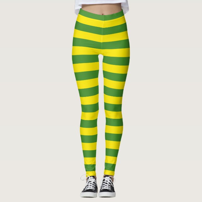 Legging Faixa Amarela e Verde (Frente)