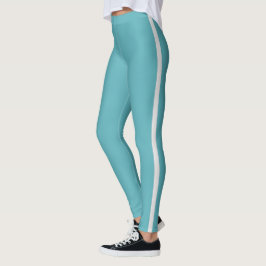 Legging Faixa branca azul clara