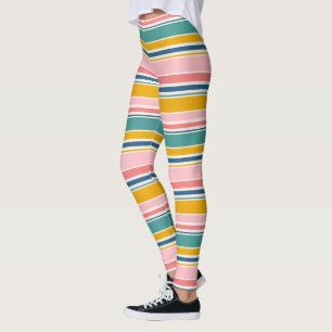 Legging Faixa de cores com o ambiente de praia
