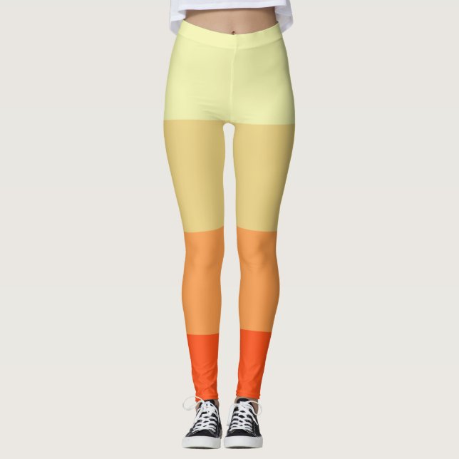 Legging Faixa de cores mista personalizada (Frente)