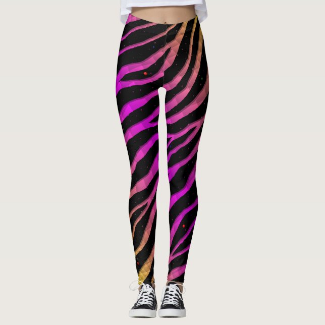 Legging Faixa de TempoEspaçoEspelhada - Amarelo/Rosa (Frente)