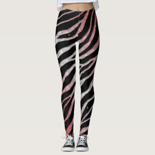 Legging Faixa de TempoEspaçoEspelhada - Coral/Branco