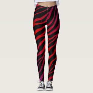 Legging Faixa de TempoEspaçoEspelhada - Roxo/Vermelho