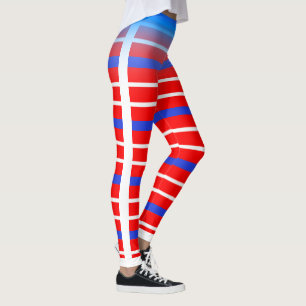 Legging Faixa horizontal azul e branca divertida em sua co