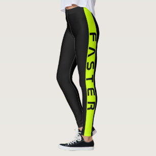 Legging Faixa Lateral de Texto Personalizado sobre Preto