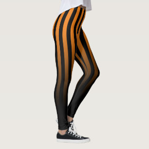 Legging Faixa Preta Laranja Desaparece Para Preto