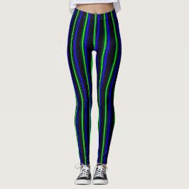Legging Faixa Verde Azul Preta