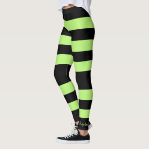 Legging Faixa verde e negra brilhante personalizada