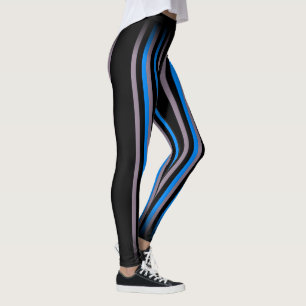 Legging Faixa vertical da Cinza azul clássica e azul clá