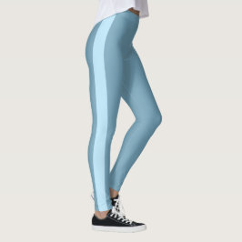 Legging Faixa Vertical Monocromática Azul Claro Esportiva
