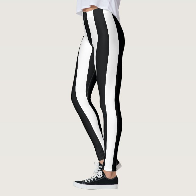 Legging faixas verticais, a preto e branco (Esquerda)