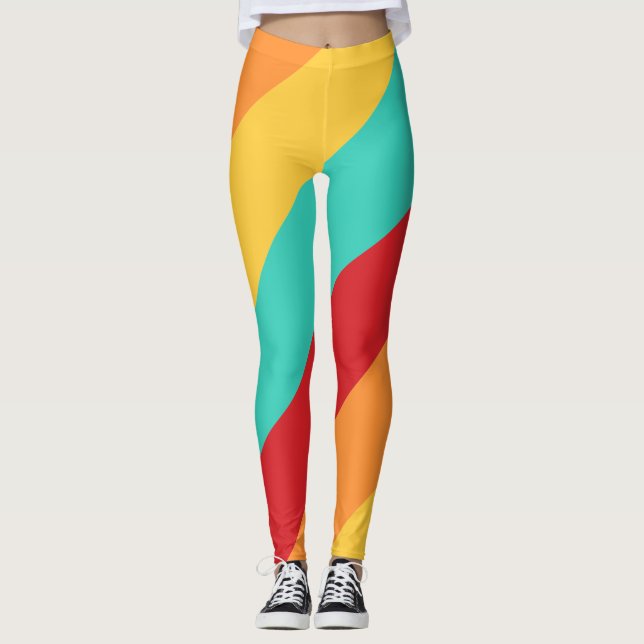 Legging Faixas Verticais Multicoloridas (Frente)