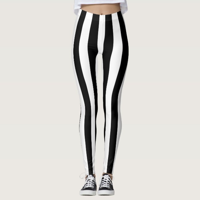 Legging Faixas Verticais Pretas (Frente)