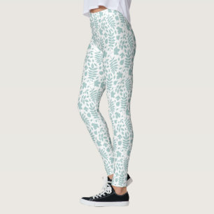 Legging Fallen deixa padrão Lt Teal em branco