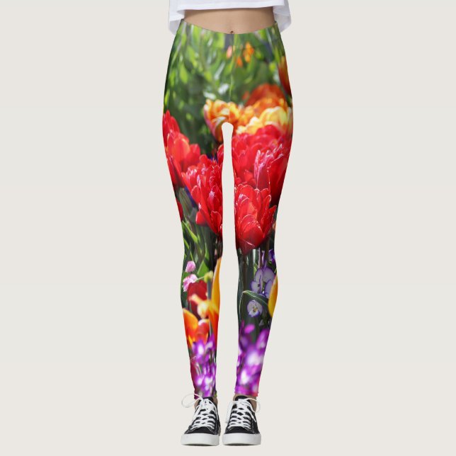 Legging Falln Floral Crimson Waves (Frente)