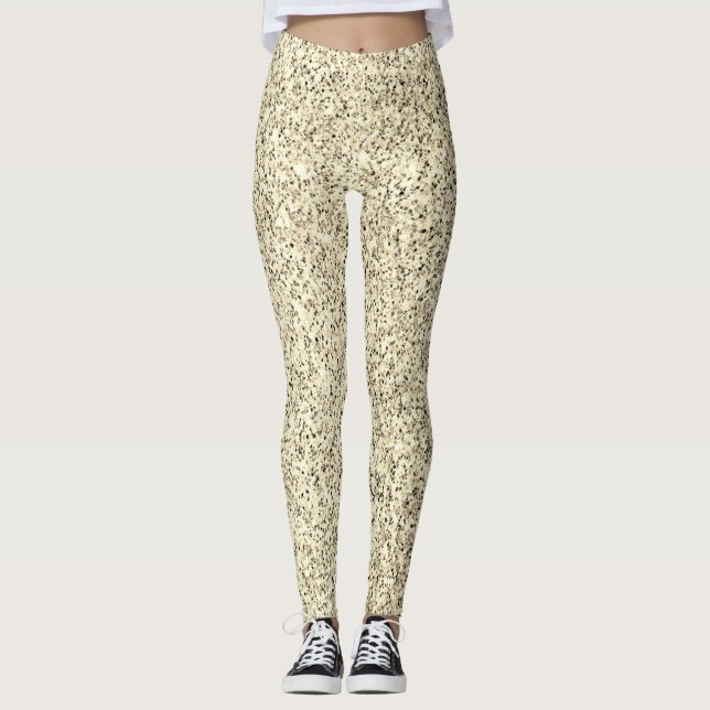 Legging Falso brilho de luz Dourado brilha (Frente)