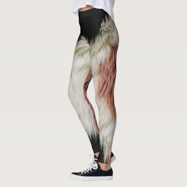 Legging Falso Pelo Abstrato Estampa de Vaca - Pastel Aconc (Esquerda)