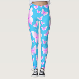 Legging Família de Borboletas de Tons Rosa