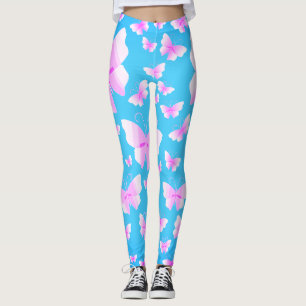 Legging Família de Borboletas de Tons Rosa