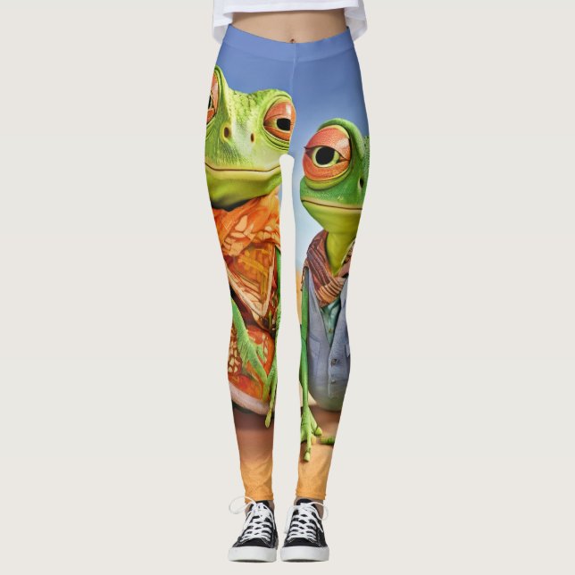 Legging Família Lizard Trabalho de arte (Frente)