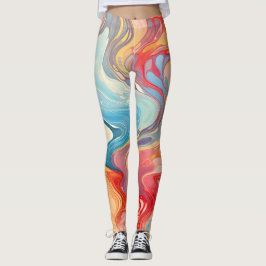 Legging Fantasia colorido de abstrato
