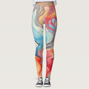 Legging Fantasia colorido de abstrato