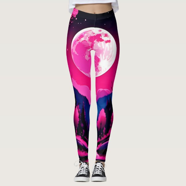Legging Fantasia da Lua Rosa (Frente)